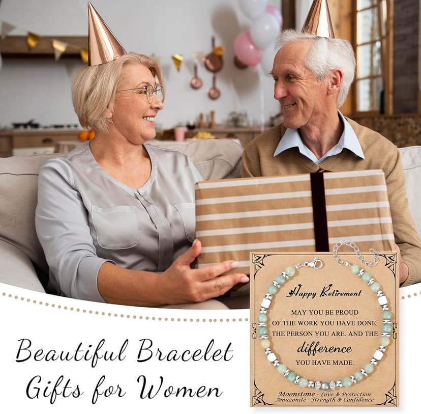 𝗚𝗶𝗳𝘁𝘀 𝗳𝗼𝗿 𝗪𝗼𝗺𝗲𝗻 𝗠𝗼𝗼𝗻𝘀𝘁𝗼𝗻𝗲 𝗕𝗿𝗮𝗰𝗲𝗹𝗲𝘁 Amazonite Colorful Imperial Jasper Stainless Steel Beads Bracelets, Graduation Mothers Day Christmas Birthday Gifts for Her Women