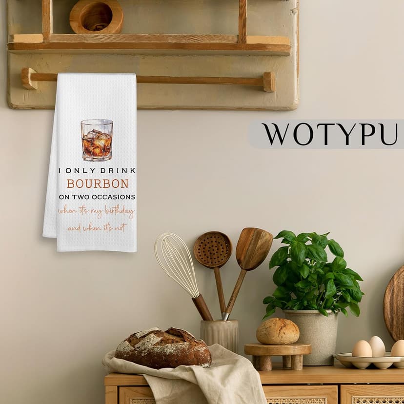 Bourbon Gifts Kitchen Bar Towels, Gifts for Whiskey Lovers Dish Tea Towel, Bourbon Lover Decorative Hand Towels for Kitchen Bar Cart Decor, 16x24 Inch B0FNDNMVDV