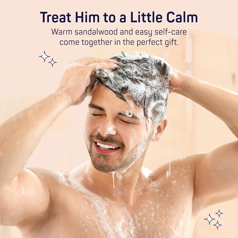 SpaLife Men's Sandalwood Luxury Spa Skincare Set - Complete Care Kit for Rugged Revitalization, Exfoliating Scrub - Bath and Body Collection for Cleansing, Moisturizing, and Rejuvenation