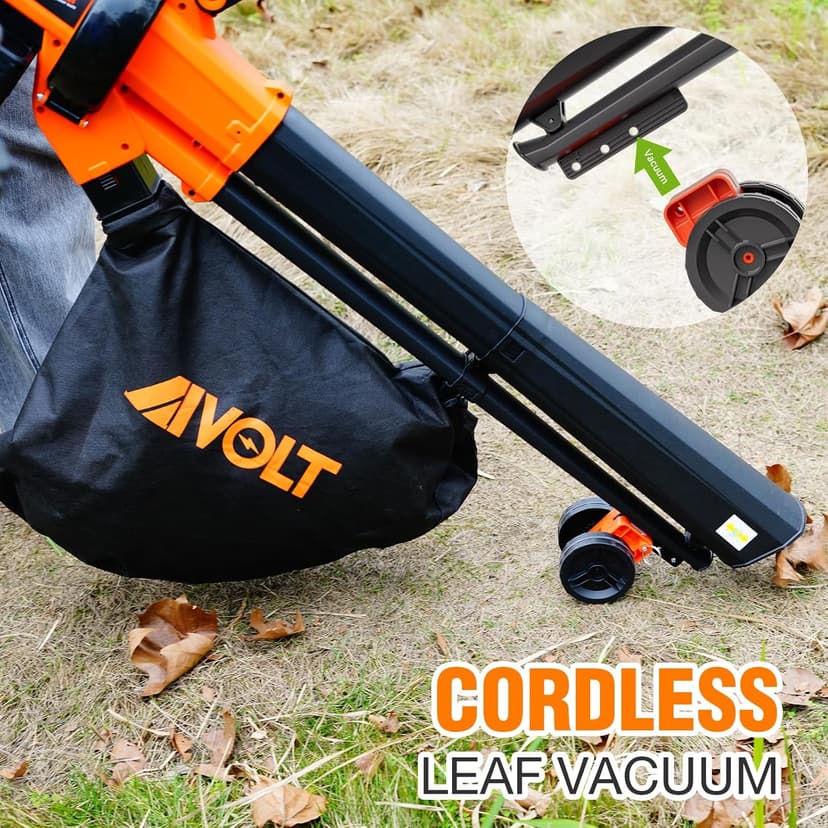 Cordless Leaf Vacuum Blower Mulcher 3 in 1, 2 * 4.0Ah Battery and Charger, Battery Powered Leaf Vacuum with 40L Bag, 160MPH, 600CFM, 4 Speed Modes, Suitable for Lawn Care Yard Cleaning