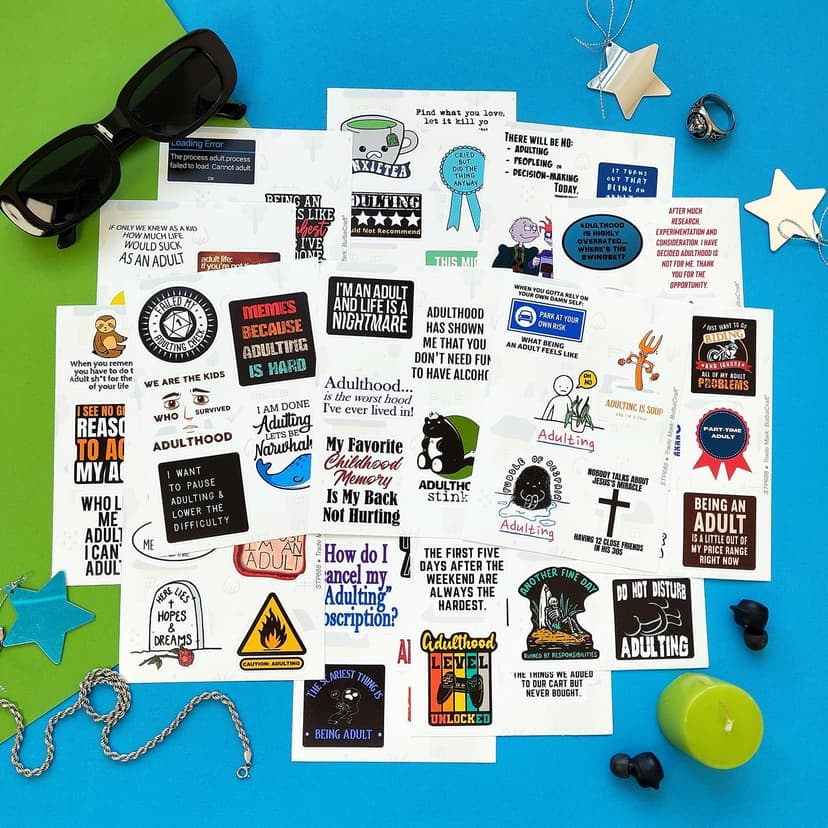 100Pcs Funny Adulting Stickers, Adulting is Hard Stickers, Funny Decals for Adults, Adult Reward Decals, Gifts for Women & Men B0C1S6BL2N