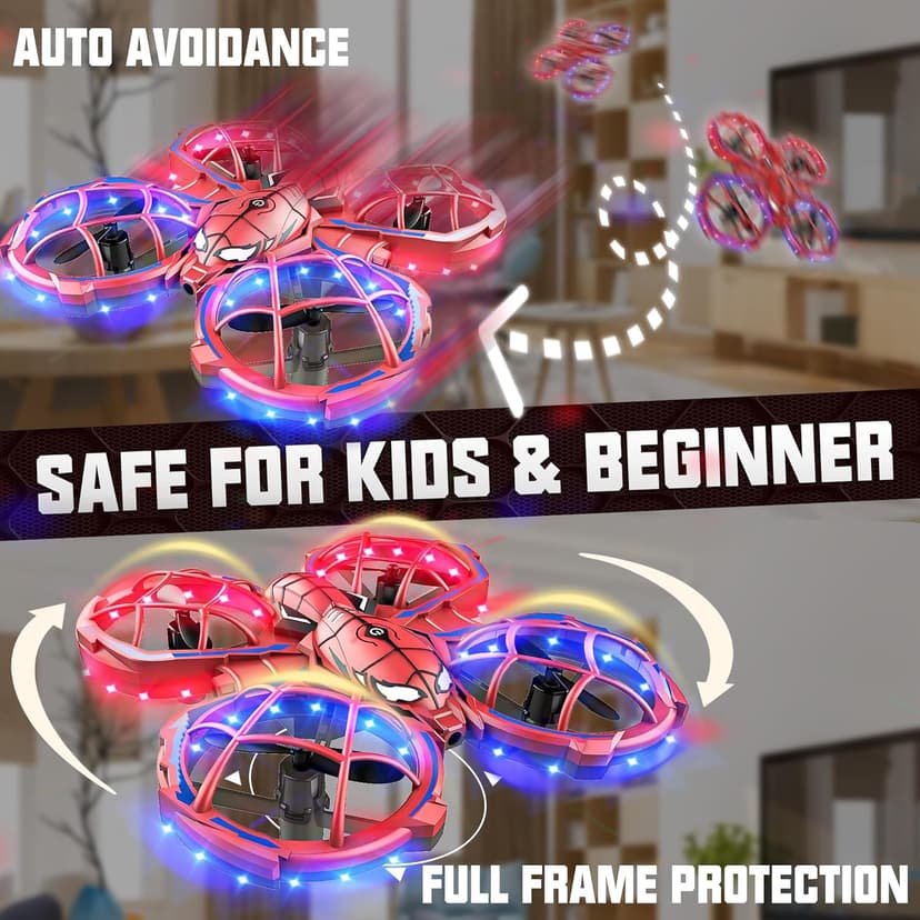 BEZGAR Mini Drone Easy to fly Beginner, LED Remote Control Drones, RC Quadcopter with Auto Hovering, 3 Speed Mode, 360° Flips Stunt, Headless Mode, Obstacle Avoidance, Birthday Gifts for Kids 8-12