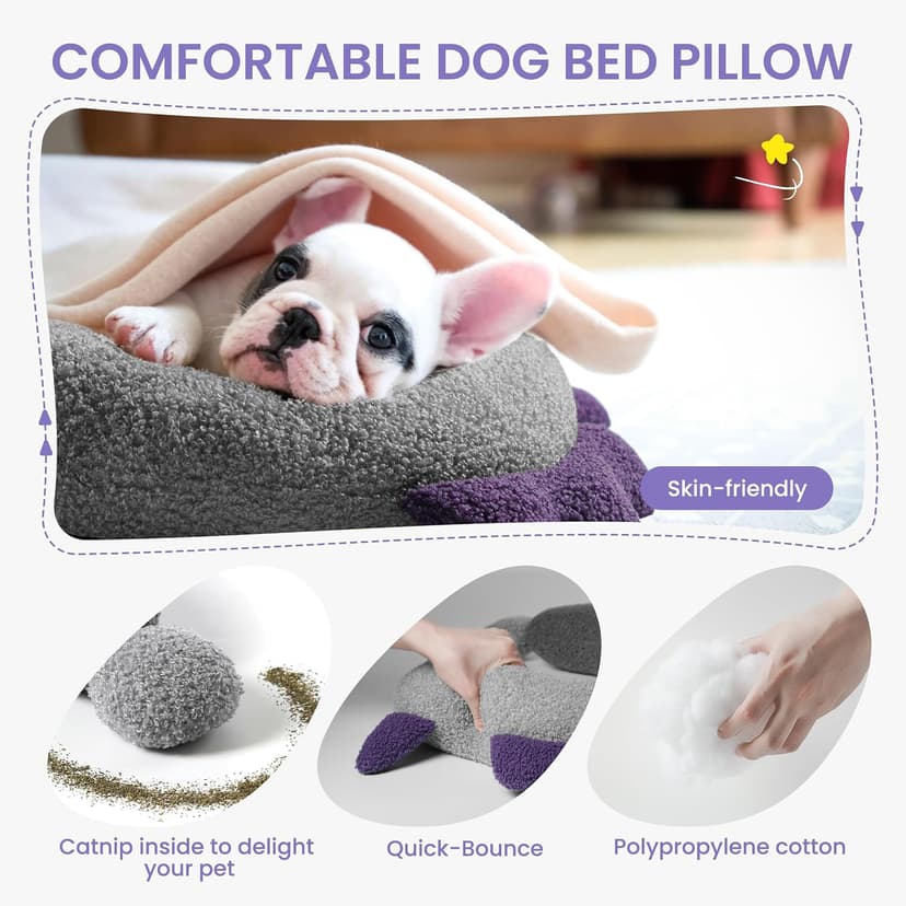 for Better Sleep, Reduces Anxiety, Gift for Small/Medium/Large Dogs and Cats HiPetpy Dog Calming Pillow-Soft Neck Pillow for Dogs, Washable Sleep Pillow B0DSW42LFY