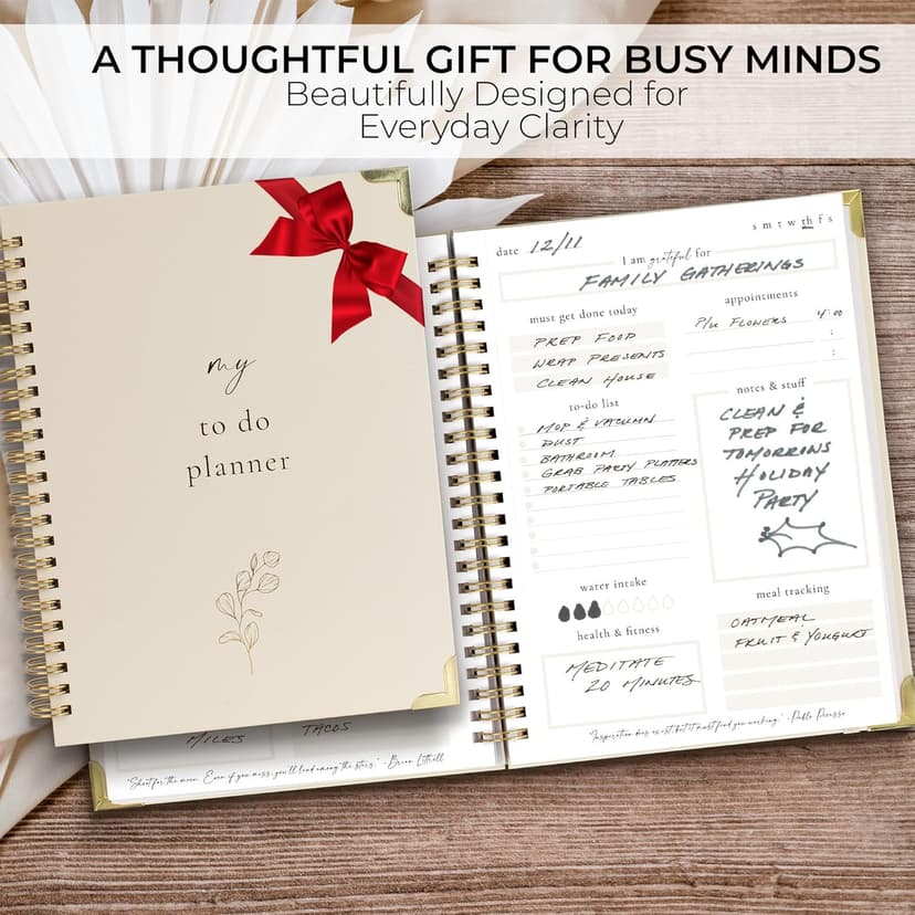 Beautiful To Do List Notebook - Aesthetic Daily Planner to Easily Organize Your Tasks And Boost Productivity - Stylish Undated ADHD Planner Gift and The Perfect School or Office Supplies For Women