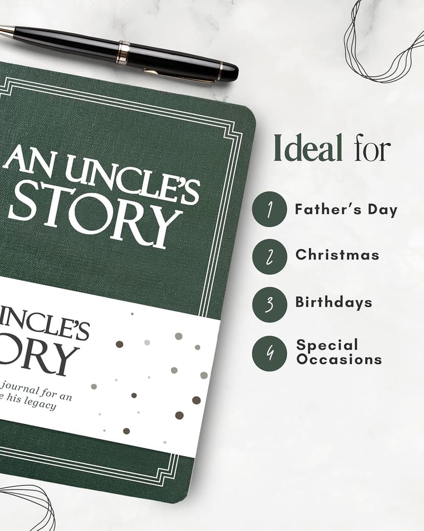 Uncle's Life Story Journal (Hardcover): A Meaningful Keepsake for Uncle to Share His Journey and Memories, Book Includes 250+ Prompt Questions, Sentimental Gifts for Father's Day, Birthday & Christmas