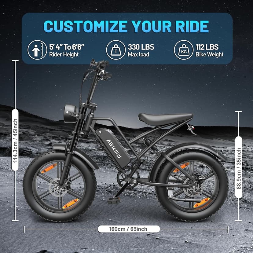 Fat Tire Electric Bike - Foldable E-Bike with Shock Absorption, Throttle Control, LCD Display, and Long Battery Life for Urban Commuting
