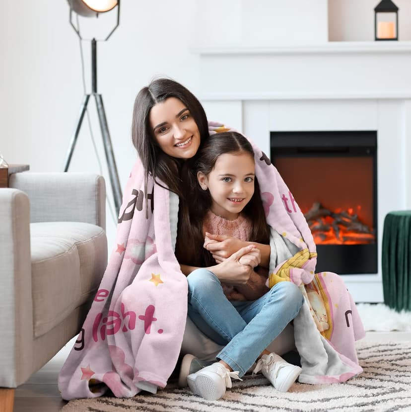 Nicetous Baptism Gifts for Girl Boy Blanket 50x40in, Baptismal Gifts for Women/Kid/Baby Girl, Baptism Favors, Christening Gifts for Girls, Baptism Gift Idea Throw Blanket