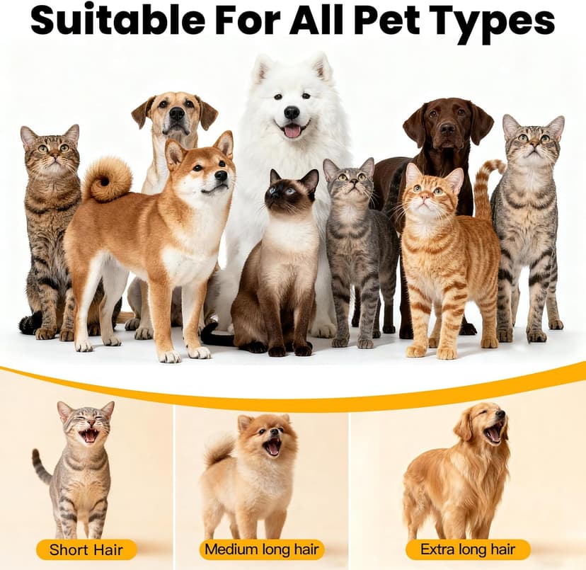 FIXR Dog Grooming Vacuum, All-in-One Pet Grooming Kit with Hair Clipper & Shedding Brush, Low Noise 12,000Pa Dog Hair Remover Vacuum, Pet Groomer Set with Cleaning Brushes, PG01