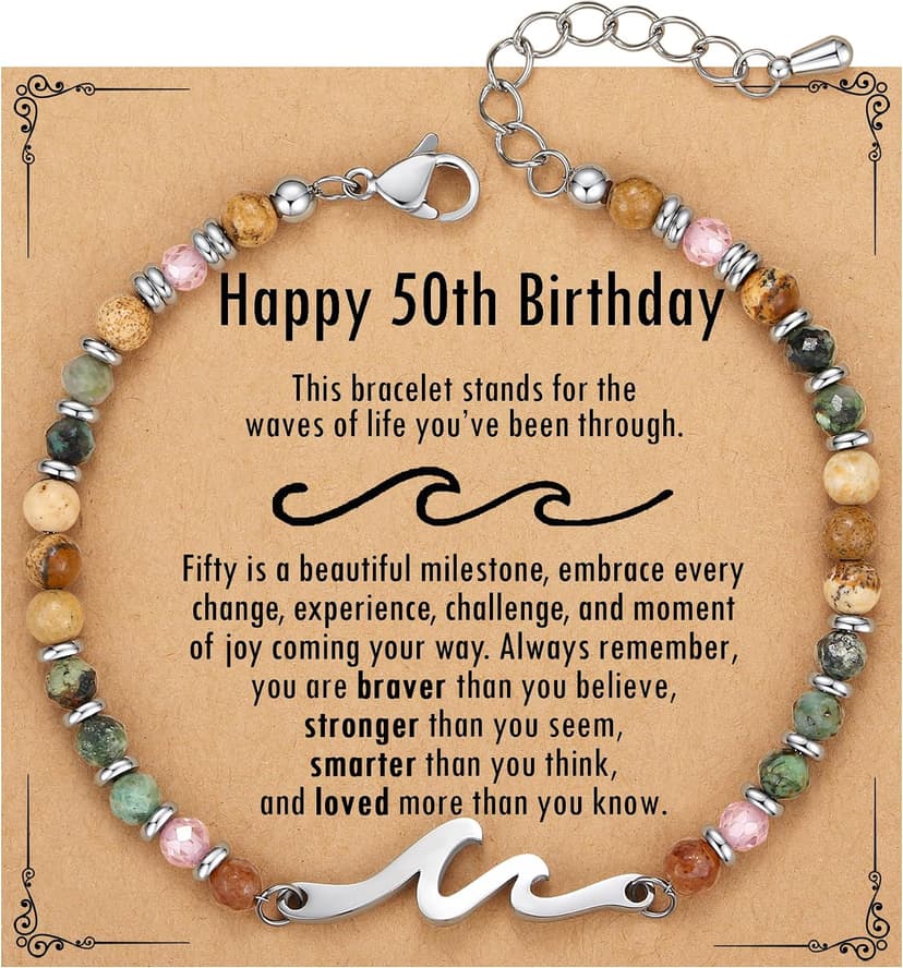 TONY & SANDY Friend Gifts for Women, Unique Birthday Gifts for Women, Sister Gift from Sister, Wave Bracelet, Christmas Stocking Stuffers for Woman Female, Bestie Friendship Bracelets B0FLY7Z4HJ