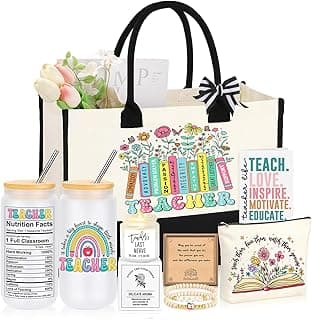 Teacher Appreciation Gifts for Women, End of Year Thank You Gifts for Teachers Basket Set of 5