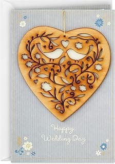 Hallmark Wedding Card (Removable Keepsake Wooden Heart Ornament)