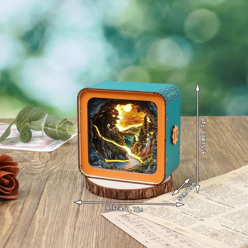 3D Wooden Puzzles Night Light, (Autumn Sunset) DIY Night Light Kit, 3D Wooden Puzzles for Adults Creative DIY Birthday Gift for Friends and Family, DIY New Year Gift