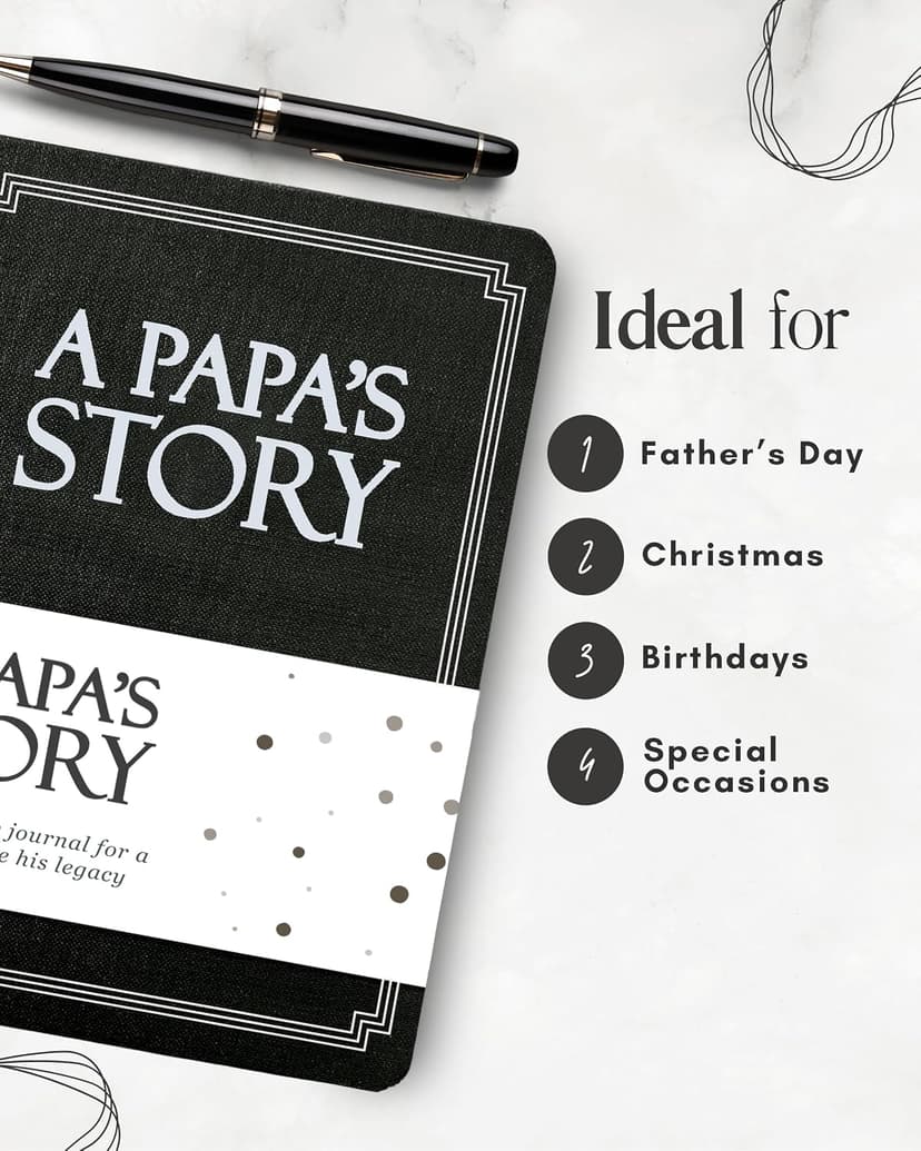 Papa's Life Story Journal (Hardcover): A Meaningful Keepsake for Papa to Share His Journey and Memories, Book Includes 250+ Prompt Questions, Sentimental Gifts for Father's Day, Birthday & Christmas B0D6B5SC9S