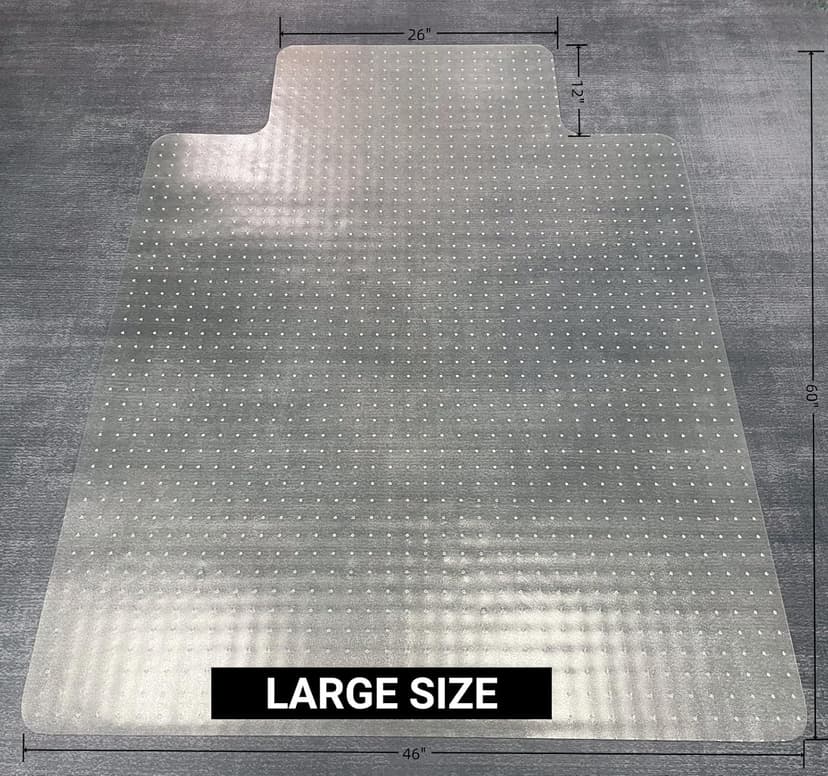 46” x 60” Office Chair Mat for Carpeted Floors – Large, Slip-Resistant, Heavy-Duty Desk Protector with Extended Lip – Easy Glide Rolling Desk Chair Mat for Work, Gaming, Home