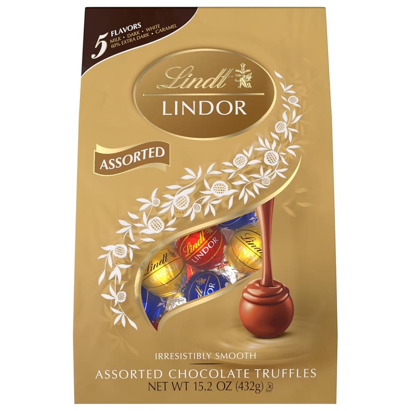 Lindt LINDOR Assorted Chocolate Candy Truffles, 15.2 oz. Bag B00UXI3PEM