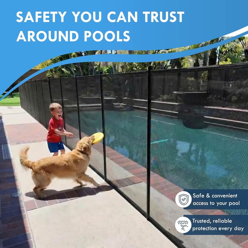 Pool Fence Replacement Mesh Fabric – 4'x15' Black Mesh for Pool Fence Repair, DIY & Cut-to-Fit | Compatible with Most Pool Fencing Poles | Replacement Parts, Safety Fence, No Poles