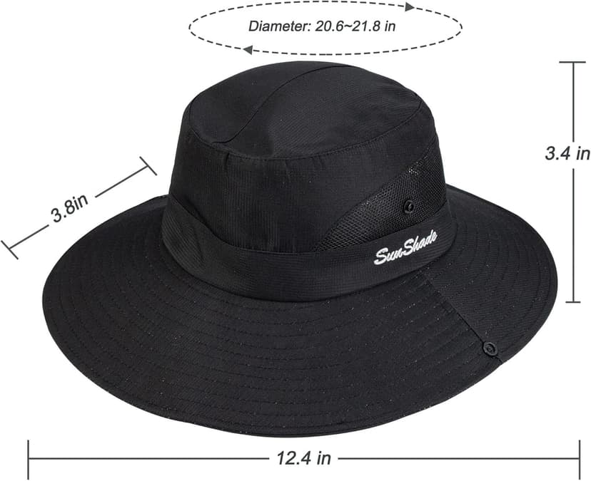 INOGIH Women's Outdoor UV-Protection-Foldable Sun-Hats Mesh Wide-Brim Beach Fishing Hat with Ponytail-Hole