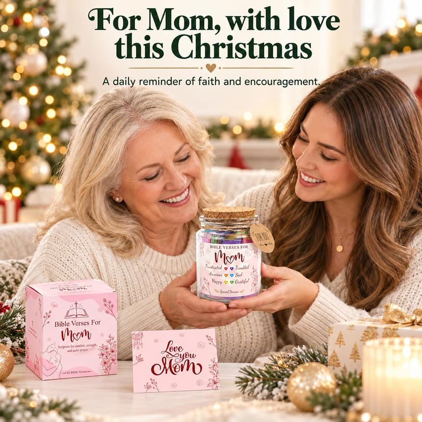 Bible Verse Jar for Mom – 92 Color-Coded Bible Verse, Birthday Gifts for Mom, Christian Gifts For Mom B0F2T6HBBK