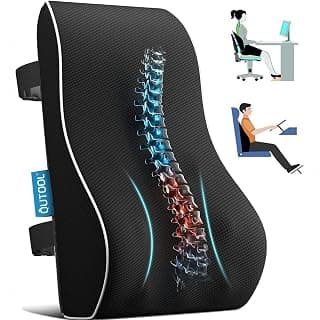 Lumbar Support Pillow for Office Chair, Office Home Essentials,Gifts for Mom,Dad, Back Support Pillow for Car, Chair Cushions,Back Pain Relief Improve Posture,Mesh Cover Double Adjustable Straps