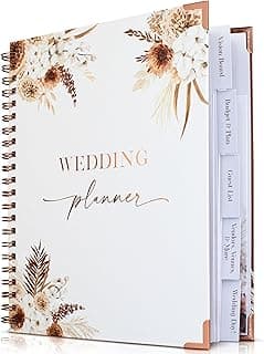 Beautiful Boho Wedding Planner Book and Organizer - Enhance Excitement and Makes Your Countdown Planning Easy - Unique Engagement Gift for Newly Engaged Couples, Future Brides and Grooms,9 X 11 inches