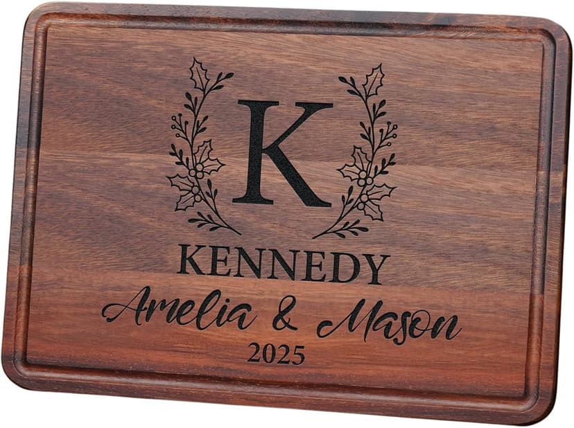 Custom Cutting Board Gift for Christmas, Engraved Wood Charcuterie Board for Housewarming, Anniversary, New Home, Wedding, Engagement, Best Gift Ideas for Couples, Parents, Women, Newlyweds