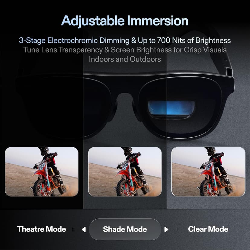 XREAL One Pro AR Glasses with X1 Chip, Native 3 DoF, X-Prism Optics, 3D Mode, 57°FOV 171" 120Hz FHD Display, XR Glasses for iPhone 17/16, Steam Deck, ROG, Mac, PC, Android & iOS M (IPD 57-66mm)