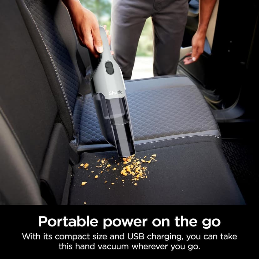 Shark Cyclone PET Handheld Vacuum with, HyperVelocity Suction, Powerful Pet Hair Pickup, Lightweight, XL Dust Cup, Including Upholstery Tool, 8" Crevice Tool, Scrubbing Brush, Pearl White, AA701