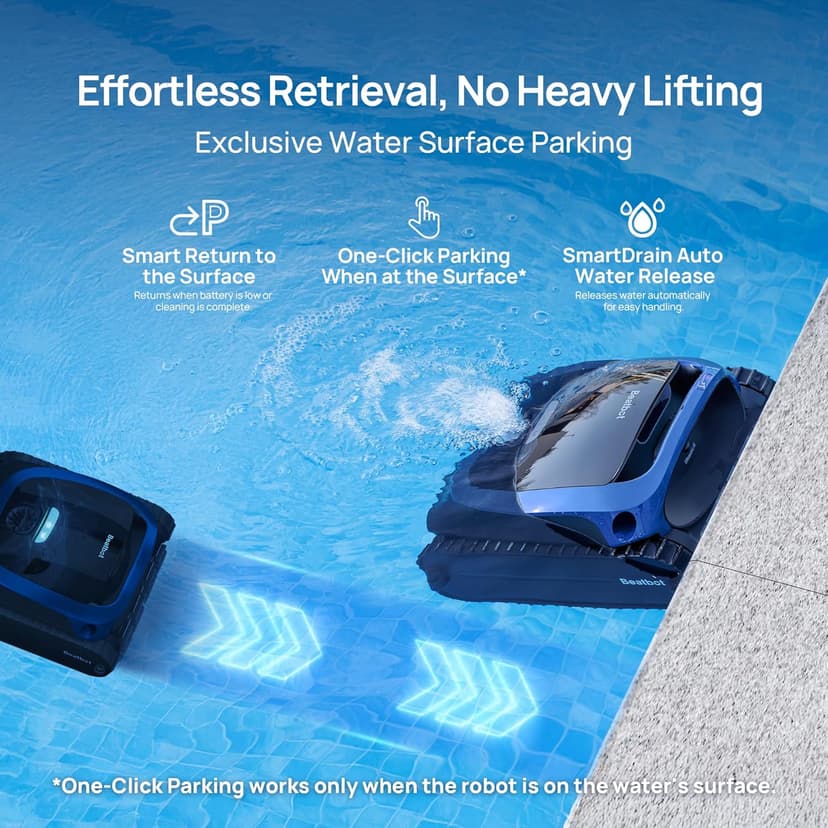 (2025 Upgrade) Beatbot AquaSense 2 Cordless Robotic Pool Vacuum Cleaner, Smart Surface Parking, Double-Pass Waterline Scrubbing, Cleans Floor, Walls and Waterline, Light Blue