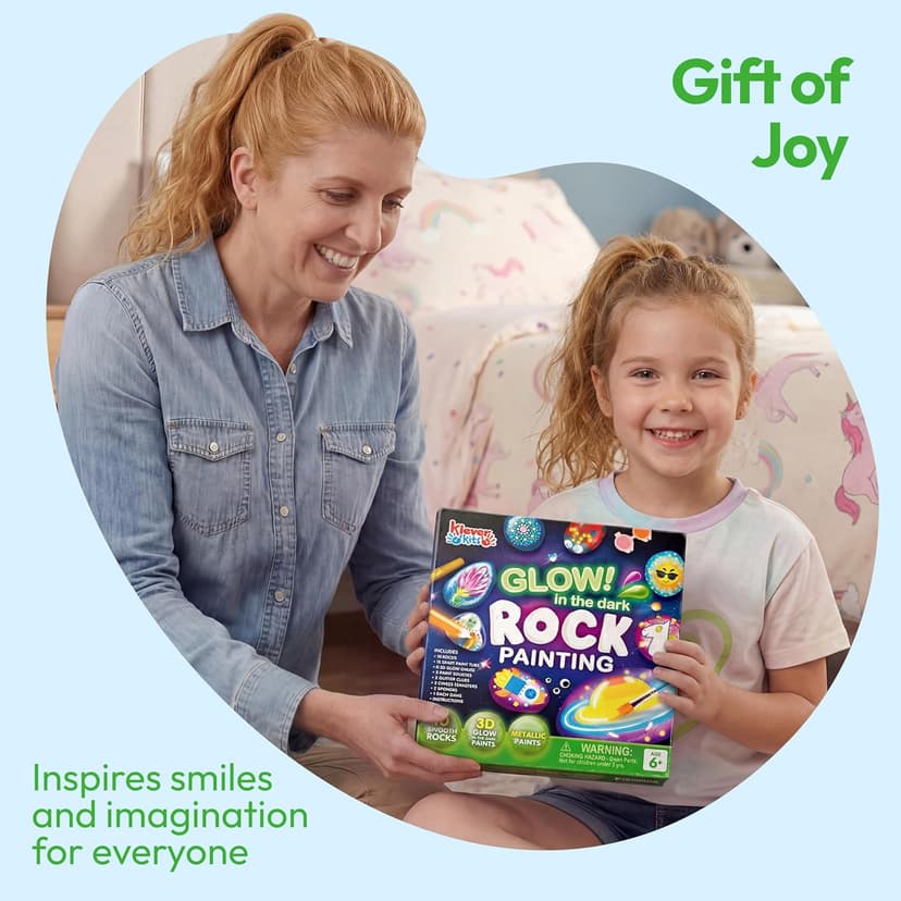 JOYIN Rock Painting Kit- Glow in The Dark Rock Kit, Arts and Crafts for Kids Ages 6-12, Art Supplies Toy, Kids Craft Paint Kits, Arts & Crafts for Boys Girls Birthday Party Gift Toy