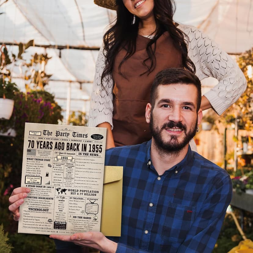 Ziwenhu Funny 70th Birthday Gifts for Women Men,Jumbo 70 Year Old Birthday Greeting Card for Mom Dad Grandma Grandpa,Vintage 70th Birthday Decorations for Her Him