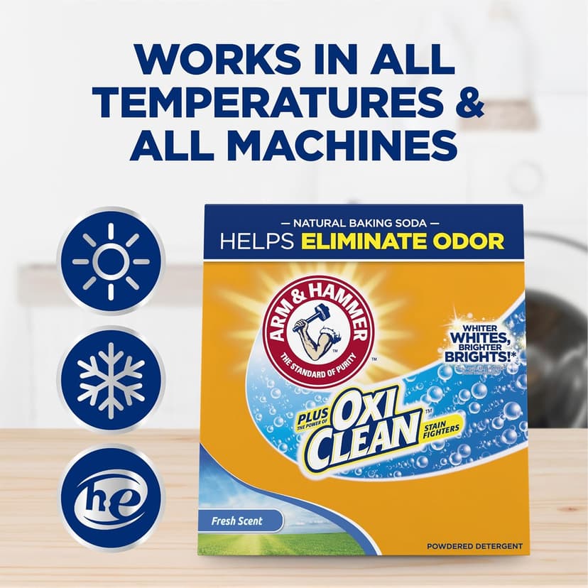 Arm & Hammer Plus OxiClean Powder Laundry Detergent, Fresh Scent, 45 Loads, 3.48 Pound (Pack of 1) - Package May Vary