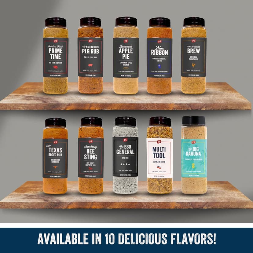 PS Seasoning Texas-Style Brisket Rodeo Rub- Dry BBQ Rubs and Spices for Grilling, Smoking, Roasting- Smoky Texas Flavor, BBQ Seasoning Spice Blend for Beef Brisket, Steak, Pulled Pork, Chicken, 24.6oz