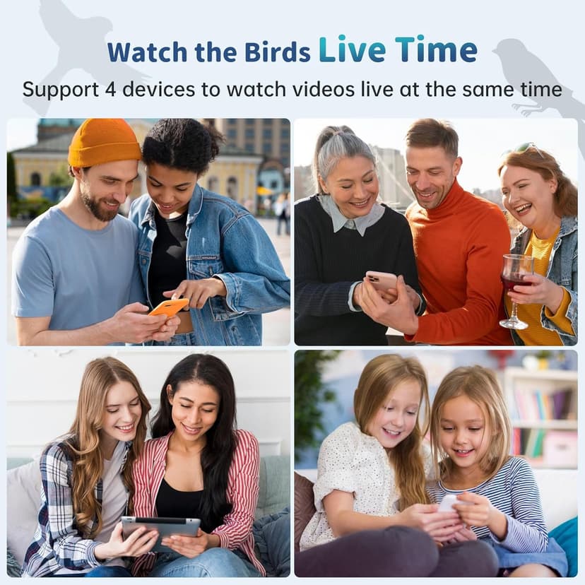 Smart Bird Feeder with Camera Solar Powered & AI Bi rd Identification, 2.4Ghz WiFi Bird feeders for Outdoors, 2K Live Video, Nstant Arrival Alerts - Gifts for Women