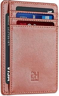 GH GOLD HORSE Slim RFID Blocking Card Holder Minimalist Leather Front Pocket Wallet for Women