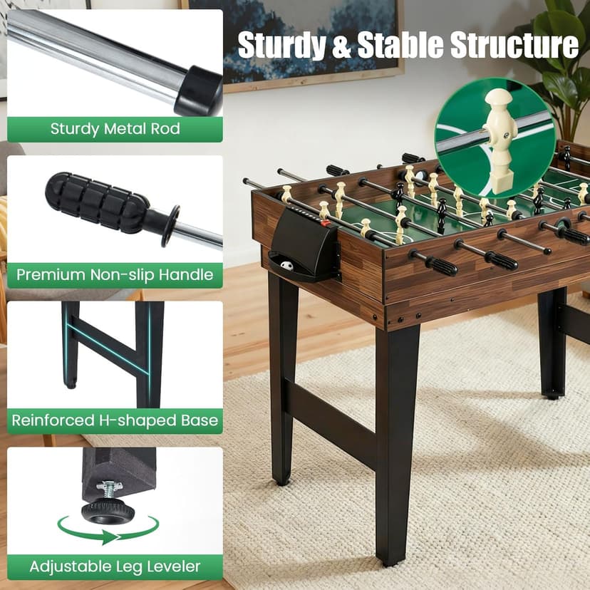 GYMAX Multi Game Table, 10 in 1 Combo Game Table w/Foosball Table, Hockey, Pool Table, Ping Pong, Shuffleboard, Bowling & 4 Board Games, Game Tables for Game Room, Home, Family
