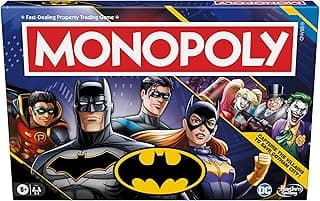 Monopoly Batman Edition Board Game | Monopoly Game for Batman Fans | Ages 8 and Up | 2 to 4 Players | Family Games | Strategy Games for Kids and Adults (Amazon Exclusive)