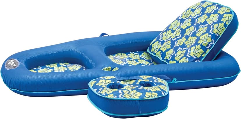 Aqua Campania Ultimate 2-in-1 Pool Float Lounge – Extra Large – Inflatable Pool Floats for Adults with Adjustable Backrest & Cupholder Caddy