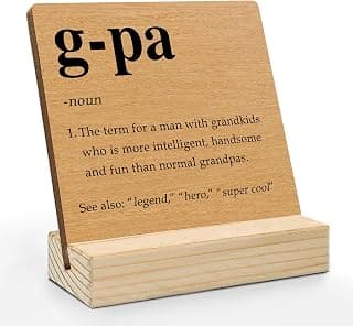 G-Pa Grandpa Gifts Desk Decor, Grandpa Gifts for Birthday Father's Day Decorative Signs & Plaques, G-Pa Definition Desk Sign with Wooden Stand for Home Office Shelf Table Decor B0GJR7LD9H