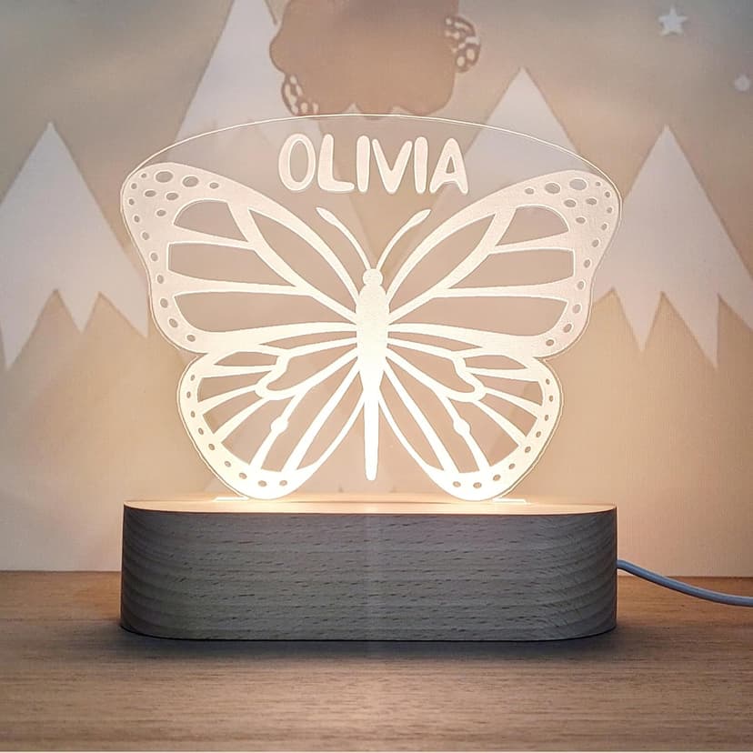 Custom Night Light Cute Personalized Baby Gifts Cloud Butterfly Rainbow Moon & Stars Customized Name Gifts Perfect Personalized Baby Girl Gifts and Customized Baby Gifts