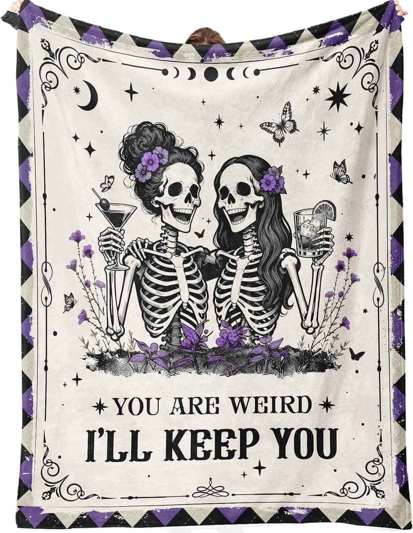 Gothic Best Friend Blanket,Gothic Funny Gift for Sister,Besties, BFFs, and Weird Friends,60"x50" Best Friend Birthday Gifts for Women,Best Friend Blanket Gifts for Women B0GSQN1SP4