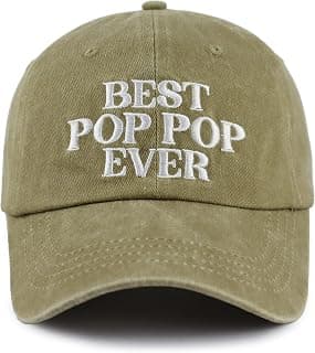 Best Pop Pop Ever Hats for Men Grandpa, Funny Adjustable Cotton Embroidered Dad Baseball Cap B0DPSPL9H4