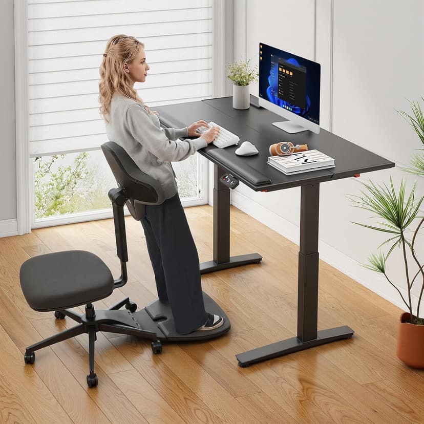 Newtral Standing Mate Chair, 5-in-1 Ergonomic Office Chair for Standing Desk, Sit Stand Lean Perch Saddle Stool with Flip Backrest & Dynamic Posture Support, Height Adjustable Active Chair