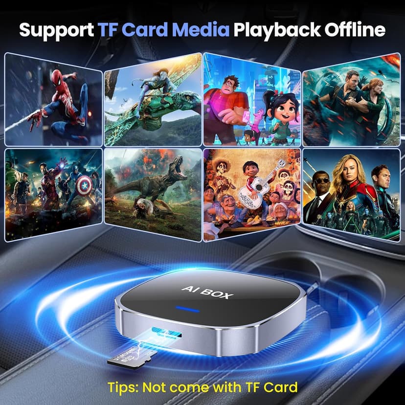 2-in-1 Wireless Apple CarPlay&Android Auto Adapter 2026, Magic AI Box Streaming Dongle Support Netflix/YouTube, Plug&Play, Car Play Wireless Adapter, Only Fit for Cars with Wired CarPlay/Android Auto