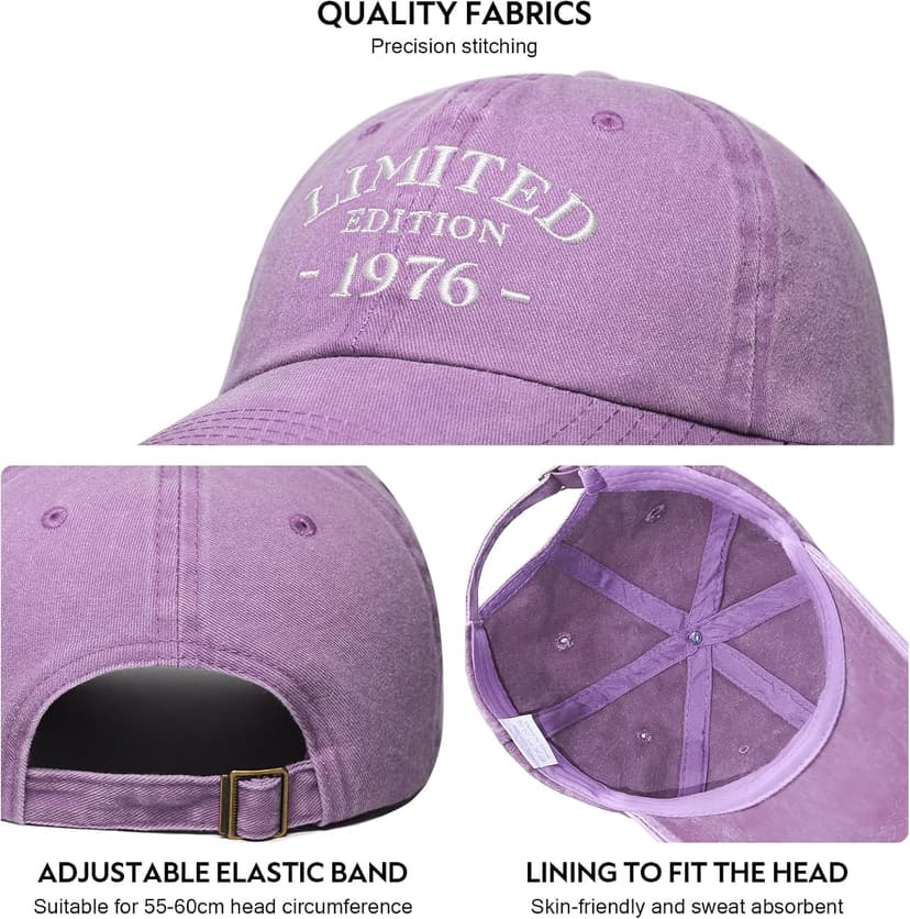 50th Birthday Gifts for Him Her, 50 Year Old Gifts Ideas, Adjustable Washed Cotton Embroidered Baseball Cap B0FJRQ6JCK