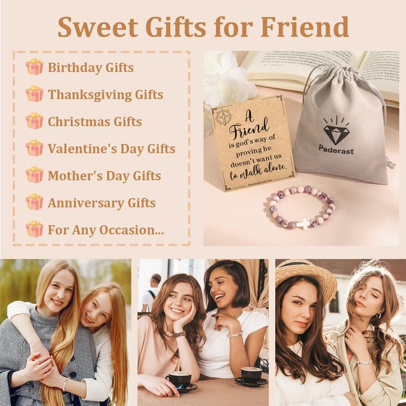 Christian Mothers-Day Gifts for Women, First Communion Confirmation Graduation Gifts Religious Cross Bracelet for Mom/Daughter/Friend/Sister/Grandma/Granddaughter/Godmother/Her, Inspirational Birthday Faith Based Jesus Jewelry