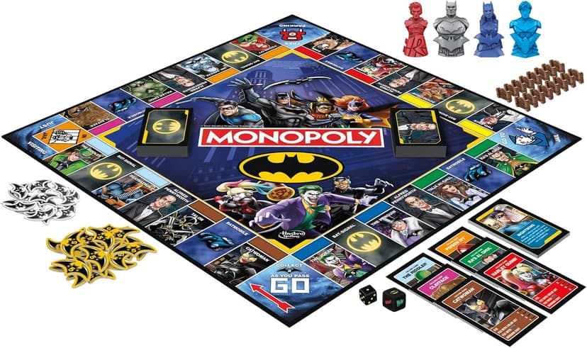 Monopoly Batman Edition Board Game | Monopoly Game for Batman Fans | Ages 8 and Up | 2 to 4 Players | Family Games | Strategy Games for Kids and Adults (Amazon Exclusive)