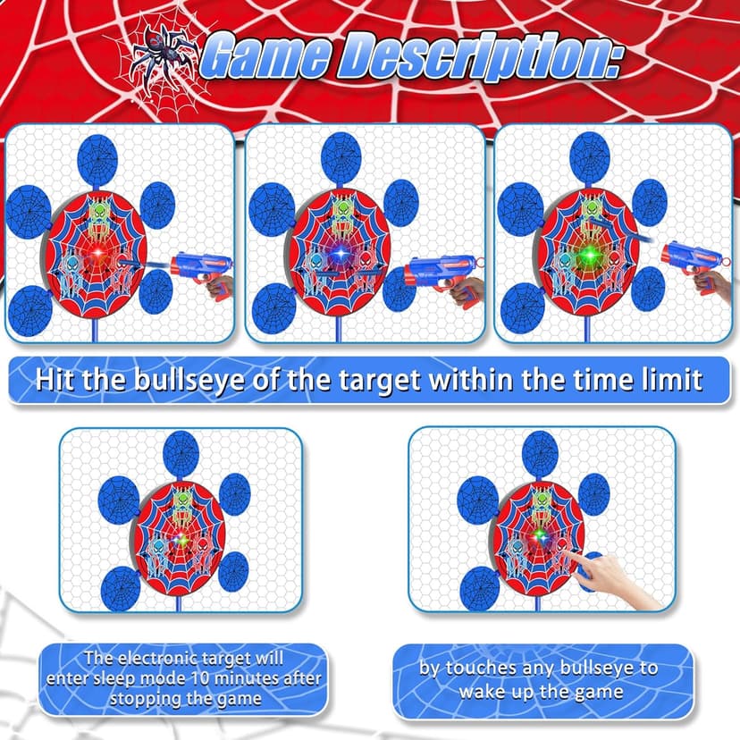 Shooting Games Toys for Nerf Gun Party, Shooting Targets with 2 Toy Guns 40 Foam Darts Kids Outdoor Indoor Toys for Birthday Easter Xmas Gifts for 4 5 6 7 8 9 10+ Year Old Boys Kids