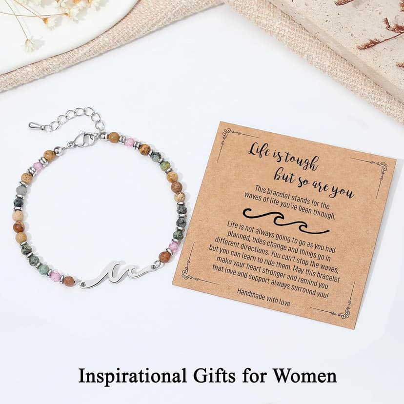 TONY & SANDY Friend Gifts for Women, Unique Birthday Gifts for Women, Sister Gift from Sister, Wave Bracelet, Christmas Stocking Stuffers for Woman Female, Bestie Friendship Bracelets B0FLY2BQWX