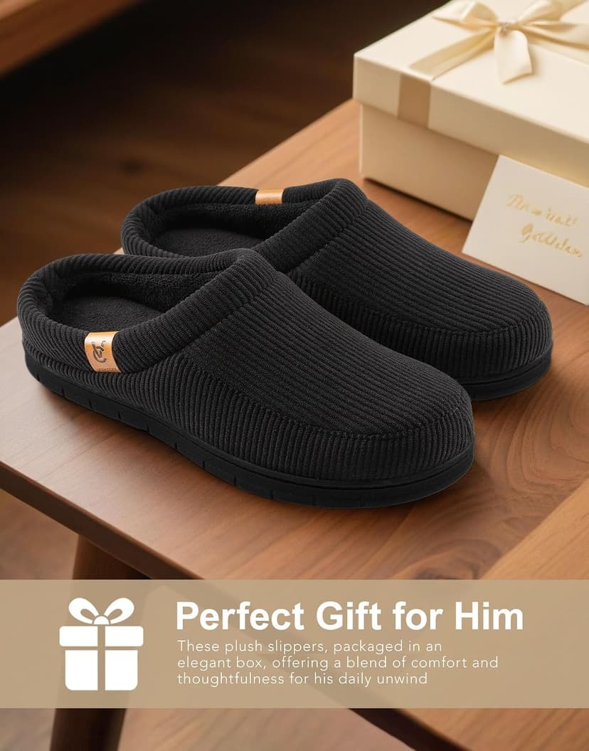 Birthday Gifts, Soft, Slip-on, Supportive, Breathable, Machine-Washable, Indoor Outdoor VeraCosy Men's Memory Foam Slippers Comfy Durable Moccasin House Shoes B0CLGK9159