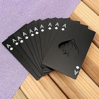 Card Bottle Opener, Yoption 10 Pcs Stainless Steel Credit Card Size Beer Bottle Can Cap Opener for Wallet Pocket Wedding Party Groomsmen Birthday Gifts